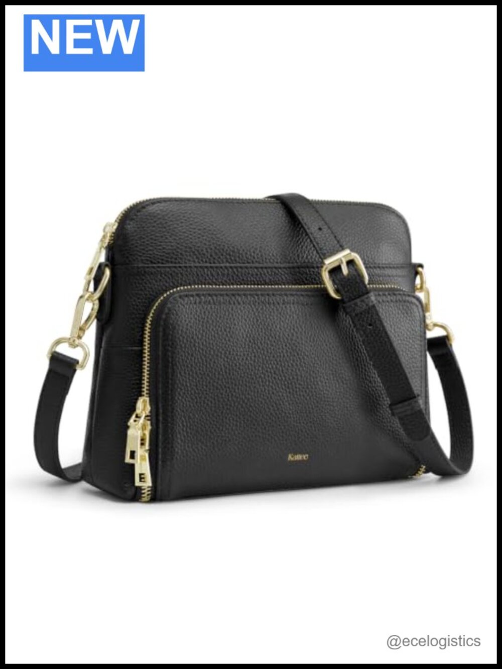 Genuine Leather Crossbody Bag with RFID Wallet Adjustable Strap